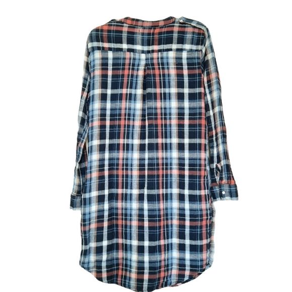 Velvet by Graham & Spencer Plaid Flannel Shirt-dress long sleeves Small - Picture 10 of 15